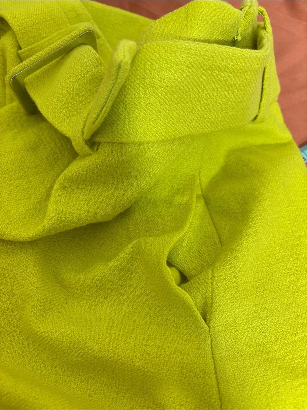 Maeve Lime Green Knit Skirt w/ Matching Belt